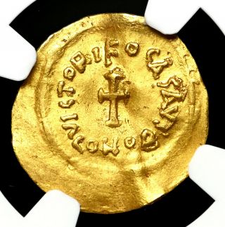 Phocas,  Ad 602 - 610.  Gold Tremissis,  Cross,  Ngc Ch Vf