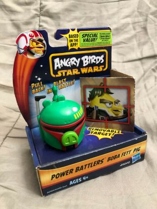 Angry Birds Rare Star Wars Boba Fett Pig Power Battlers W/ Removable Target