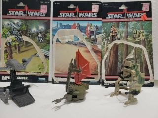 Star Wars Power Of The Force Imperial Sniper,  Sand Skimmer,  Security Scout Potf