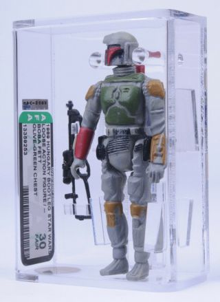 Star Wars Vintage Hungarian Boba Fett Olive - Green Chest Loose Afa 30 No Coo