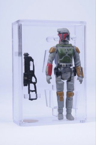 Star Wars Vintage Hungarian Boba Fett Olive - Green Chest Loose AFA 30 No COO 3