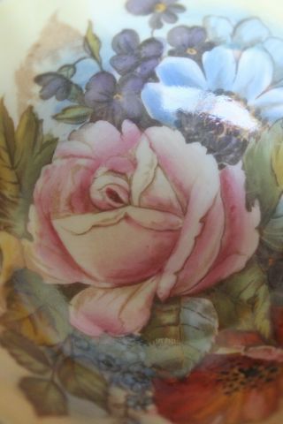 Aynsley Orange Rust J A Bailey Cabbage Rose Poppy Bouquet Teacup Tea cup Saucer 4