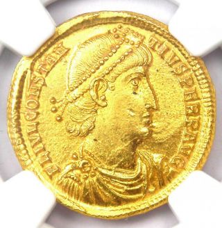 Constantius Ii Av Solidus Gold Roman Coin 337 - 361 Ad - Ngc Ms (unc) - 5/5 Strike