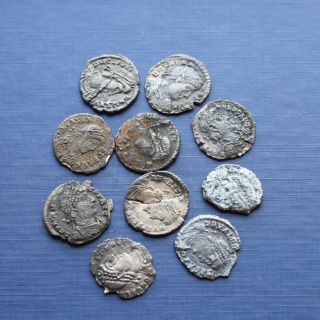 Group Of 10 Silver Roman Siliqua Coins Good Research Group