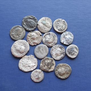 Group Of 15 Silver Roman Coins Good Research Group