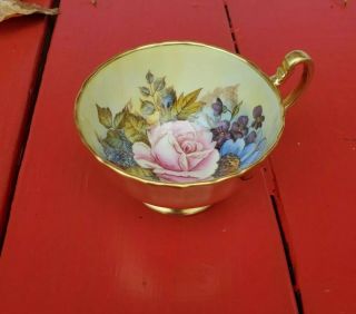 Gorgeous Signed Aynsley Teacup And Saucer J.  A.  Bailey Cabbage Rose Cup Only