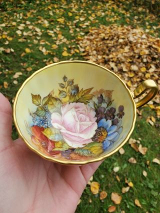 GORGEOUS Signed Aynsley Teacup and Saucer J.  A.  BAILEY Cabbage Rose CUP ONLY 2