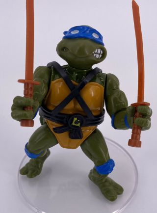 Vintage 1988 Ninja Turtles Figure Tmnt Leonardo Complete Sword Belt Playmates