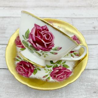 Paragon Red Cabbage Rose Tea Cup And Saucer 6