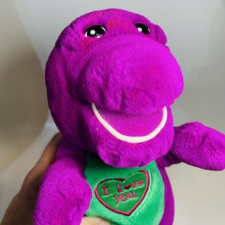 Singing Barney The Purple Dinosaur 10 " Plush Toy " I Love You " Vtg