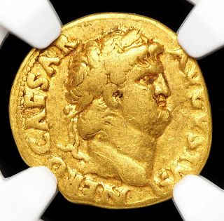 Nero.  Ad 54 - 68.  Gold Aureus,  Concordia Seated,  Ngc Ch F