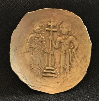 John Ii Electrum Trachy 10 Karat Gold 1118 - 1143 Ad Byzantine Empire