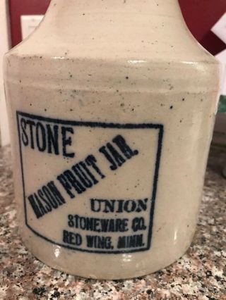 Vintage Red Wing Stoneware Co 1/2 Gallon Mason Fruit Jar