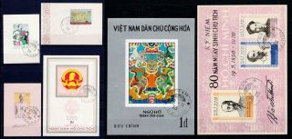 Vietnam North 1960 - 71 Selection Of 6x S/s Souvenir Sheets All Cto Never Hinged