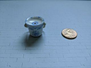 Dollhouse Miniatures Asiatic Blue Stokesay Ware Pail Handmade In England