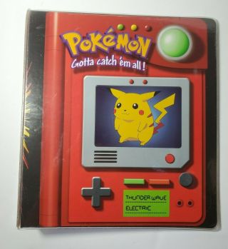 Vintage Pokemon Card Album Binder 1999 Pikachu Meowth Plymouth Nintendo Wotc
