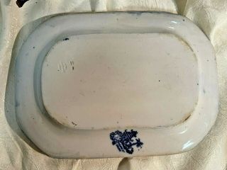 2 W Adams & Co Ironstone Flow Blue Kyber Eight - Point Platters C.  1880 Aesthetic 5