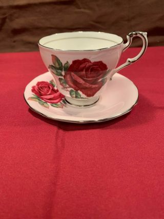 Paragon By Appointment Fine Bone China,  Pink Cabbage Rose Teacup And Saucer Set