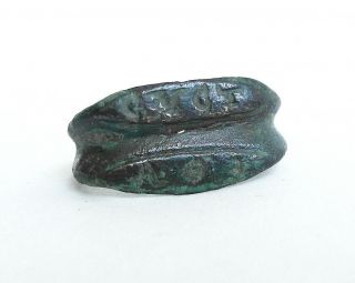 A Rare Ancient Roman Inscribed Bronze Votive Ring - Uk Find