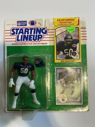 Starting Lineup 1990 Mike Singletary W/ 1981 Rookie Card Nfl Rare Chicago Bears