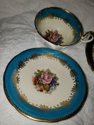 Rare Aynsley Cabbage Rose Teacup And Saucer Signed J A Bailey