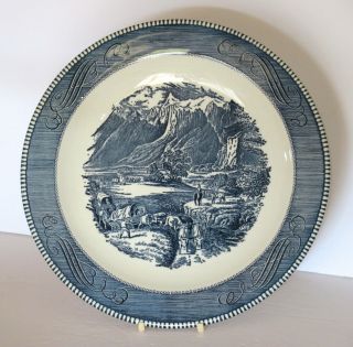 Royal China Currier And Ives Blue Rocky Mountain 11 1/4 " Round Plattervery Rare