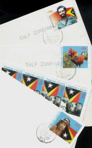 Timor Leste.  2006 Complete Set Of 4.  Three Postal Use Envelopes