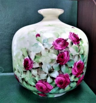 Richard Ginori Flower Vase Floral 1900s Antique Porcelain Hand Painted