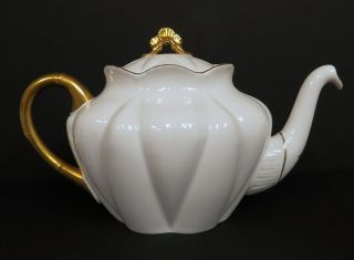 Vintage Shelley Regency Dainty White Teapot 6.  00 " H X 10.  00 " W Excel Cond.