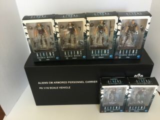 Hiya Toys 1/18 Aliens Apc Armored Personnel Carrier With Complete Marine Figures