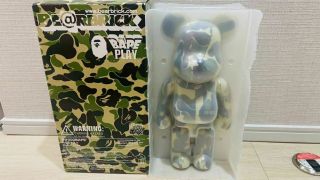 Shown Bearbrick Bape Play 400 Ape Green Camouflage Kaws Originalfake Companion