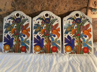 Set Of 3 Rare Villeroy & Boch Acapulco Cheese Board Tray Trivet Luxembourg 70