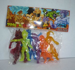 Mexican Goku Set Of 6 Dragon Ball Z - - Figure´s Rubber Toy Made In Mexico