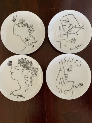 Jean Cocteau Limoges France Art Porcelain China 7 1/2 " Plates