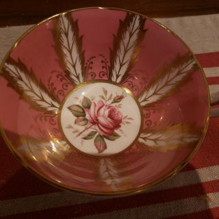 Paragon Cup & Saucer Cabbage Pink Rose Feather Gold Vintage Bone China England 6