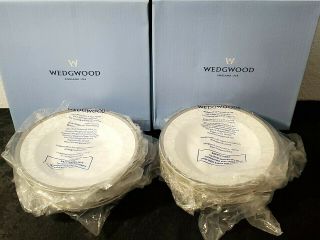Set Of 4 Wedgwood Celestial Platinum 8 " Soup Bowl,  Plate.