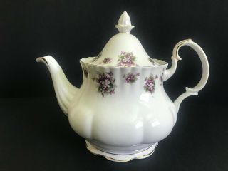 Royal Albert - Sweet Violets Pattern - Large Teapot - Made In England -