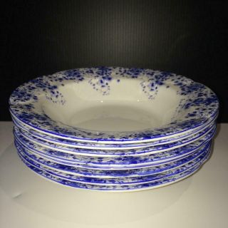 Set Of 8 Royal Albert Dainty Blue Rimmed Soup Bowls Ch5072