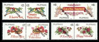 Philippines Specimens – 1996 Valentine’s Day,  Se - Tenant Pairs,  Complete Set,  Mnh
