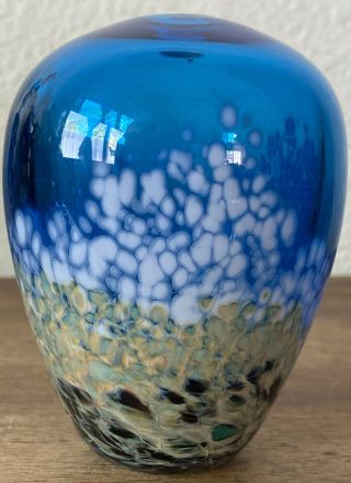 Hugh Jenkins Stephanie Ross Art Glass Bud Vase Signed 2005 Hawaii