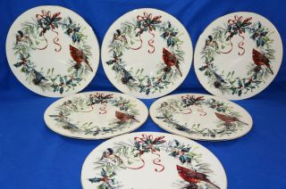 Lenox Winter Greetings (6) Dinner Plates,  10 7/8 ",  With Tags,  Made In Usa