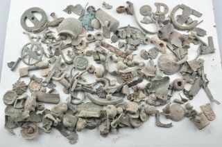 250,  Roman Byzantine Medieval Mostly Bronze Artifacts 100 - 1200 Ad Weight 1420gr