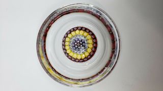 Vintage 1970 Whitefriars Art Glass Paperweight Millefiori Candy Dish
