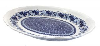 Blue Rose Polish Pottery Elizabeth Large Oval Serving Platter