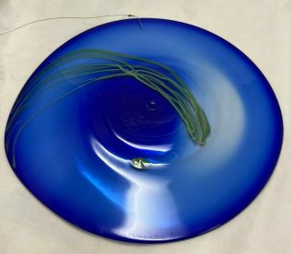 Vintage 1989 Salamandra Glass Suncatcher Hand Blown Art Glass Signed 12 5/8 "