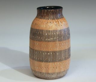 Bitossi Pottery Seta Vase Londi Raymor Italian 1950 ' s V Mark Pastel Stripes 2