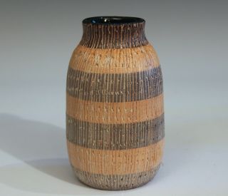 Bitossi Pottery Seta Vase Londi Raymor Italian 1950 ' s V Mark Pastel Stripes 3