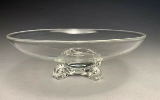 Vintage Signed Steuben John Dreves Crystal Art Glass Footed Bowl