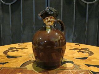 Royal Doulton Kingsware Modelled Head Mini Whisky Flask Stopper 436947 C.  1910s