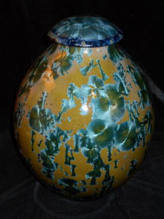Paul Brown Porcelain Pottery,  Crystalline Glaze,  Hand Thrown Jar Fine Art